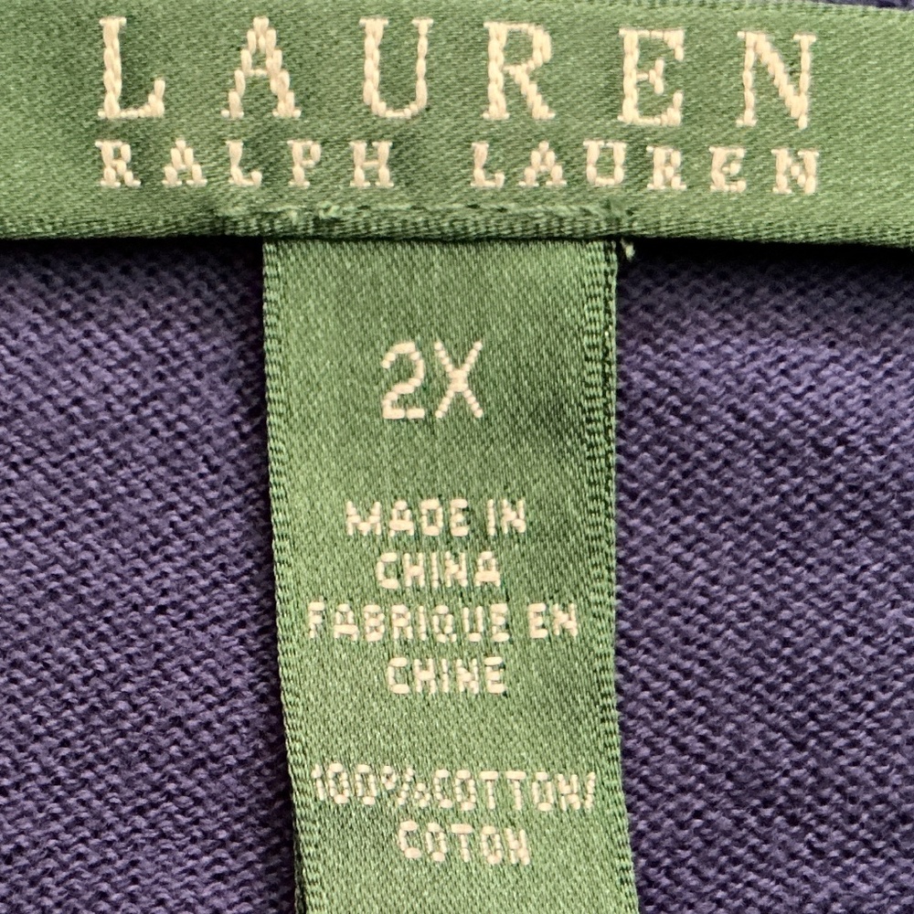 NWOT Lauren Ralph Lauren blue cardigan sweater 3/4 sleeves size   2X. - Picture 3 of 5